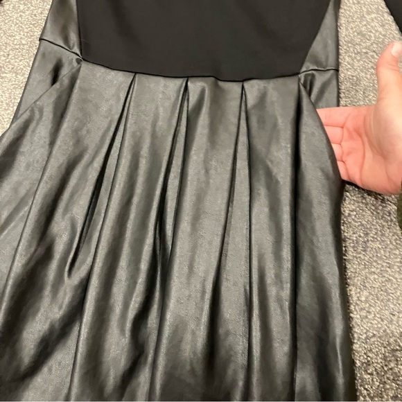 Wilfred Aritzia faux leather black mini long sleeve dress - Picture 6 of 12